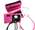 EMI #305 Pink Aneroid Sphygmomanometer Manual Blood Pressure Monitor with Adult Cuff and Dual Head Stethoscope Set Kit