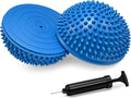 Wobble Cushion Set for Sensory Kids and Balance Training - Disc Plus 4 Pods, Board With Pump, Inflatable Stepping Pads for Adults