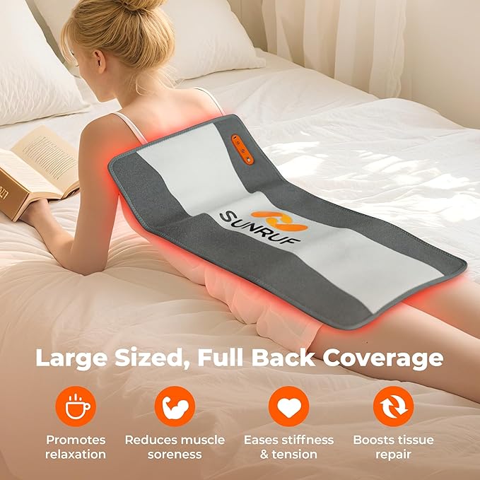 Red Light Therapy for Body, 10000mAh Large Cordless Portable Light Therapy Pad, 660&850nm Infrared Light Therapy for Back Waist Shoulder Knee Joint, Home Outdoor Using, Gifts for Women Men (24.5"x13")
