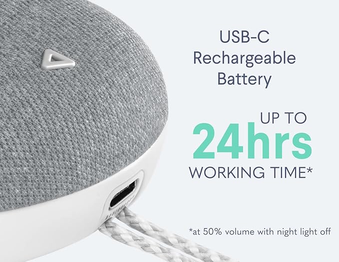 SNOOZ Go 2 Portable White Noise Sound Machine |12 Soothing Sounds | 3-in-1 Bluetooth Speaker & Night Light | Rechargeable Travel Sleep Aid for Adults, Kids | Baby Registry | Bedroom Essential