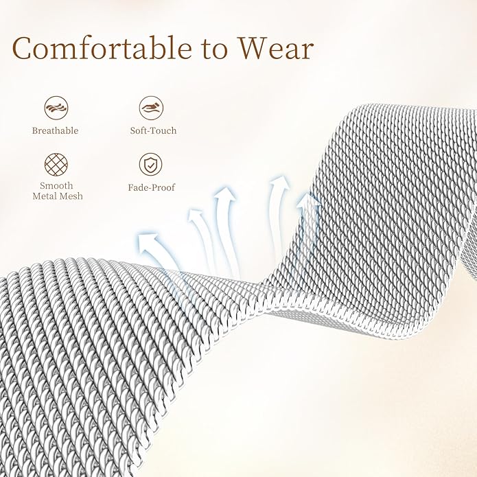 JKD X-Shape Metal Band Compatible with Fitbit Charge 6/ Charge 5 Bands for Women Men, Soft Stainless Steel Mesh Loop Strap Bracelet Wrist Band Replacement for Fitbit Charge 5/ Charge 6 Fitness Tracker