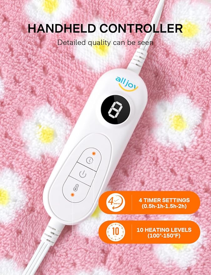 ALLJOY King Size Heating Pad for Back Pain Relief, 33”x 17” Extra Large Heating Pad for Period Cramps, FSA Eligible HSA, Portable Heat Pad for Neck and Shoulders, Birthday Gifts for Women Men Mom Dad