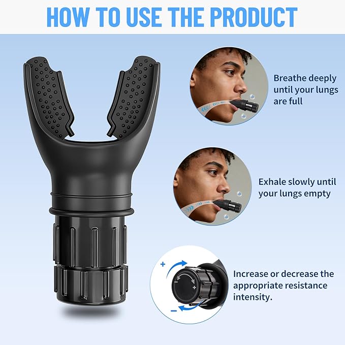 Lung Trainer, Breathing Trainer Exercise Device for Lungs - Portable Running High Altitude Breath Respiratory Trainer Lung Exerciser Device for Athletes, Lung Expander Strengthening Device for Sports