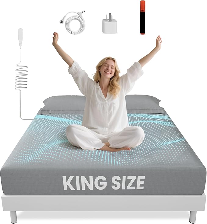 Grounding Sheets King Size - 90% Organic Cotton + 10% Pure Silver Fitted Bed Sheet for Earthing - 400 Thread Count Deep Pocket Grounded Bedsheets - Improved Sleep Down to Earth Ground Bedding