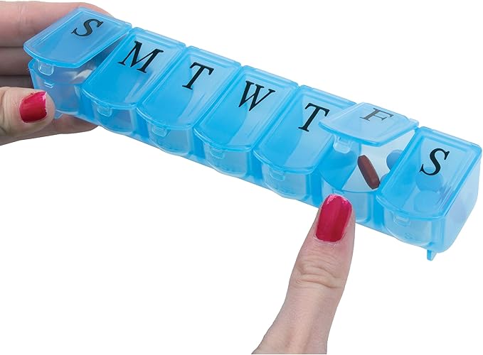 Ultra Bubble lok 7-day Pill Organizer By Apex Healthcare (Colors May Vary)