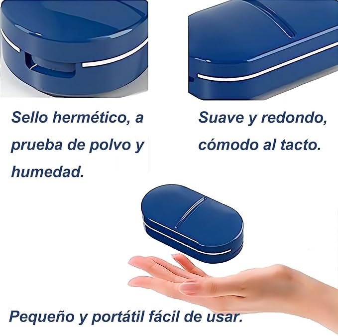 Pill Cutter, Pill Cutter with Pill Dispenser, Pill Splitter with Stainless Steel Blade, Pill Crusher, Portable Pill Box for Vitamins, Pills, Tablets