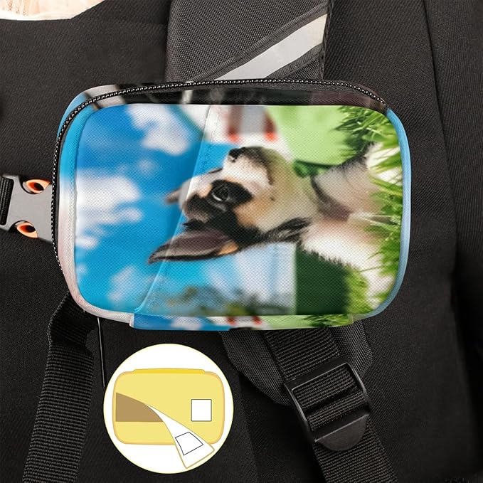 Cute Husky Print Travel Pill Organizer Bag Portable Weekly Pill Box Travel Medicine Organizer 7 Day Pill Case with Zipper for Daily Travel Family Business
