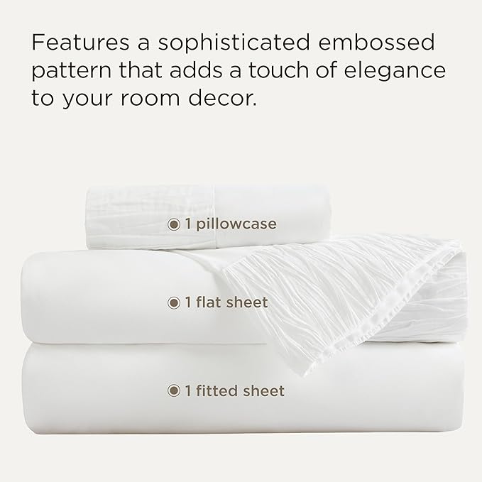 Bedsure Twin XL Sheet Sets Dorm Bedding - 3 Pieces Soft Extra Long Twin Sheets, Hotel Luxury, Easy Care Microfiber for Women, Men, White