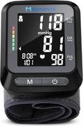 Wrist Blood Pressure Monitor, Blood Pressure Cuff Wrist for Home Use, Automatic Digital BP Monitor with Large Backlit Display, 2 User 120 Memory, Adjustable 5.3"-8.5" Cuff