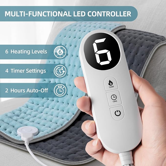 Heating Pad XXL for Back Pain Relief, Heated Pad for Neck/Shoulders/Legs/Knees/Feet/Cramps, Heat Pads for Women, Birthday Mothers Day Gifts for Mom Wife Grandma Her, 6 Heat Settings, Auto-Off, 20"x24"