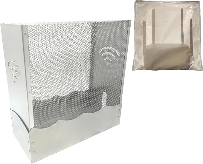 Large WiFi Router Cover WiFi Jammer Signal Blocker WiFi Router Box Hider Emf Faraday Cage EMf Blocker for Home W iFi Router Storage Cabinet Add Fabric Style