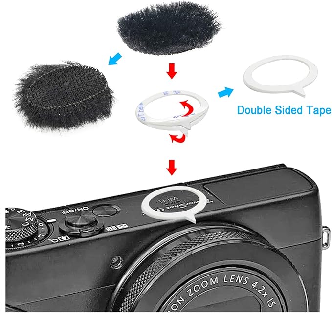 YOUSHARES Camera Mic Windscreen, 8 PCS Fur Wind Muff Wind Cover for DSLR Built-in Microphone Outdoor Wind Filter