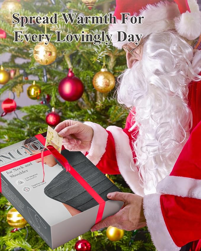 Heating Pad for Neck and Shoulders and Back, 24"x23" XL Large Electric Heated Wrap for Daily Relaxation, Gifts for Women Men, 2lb Weighted, 6 Heat Settings, 4 Timers, Silver Grey