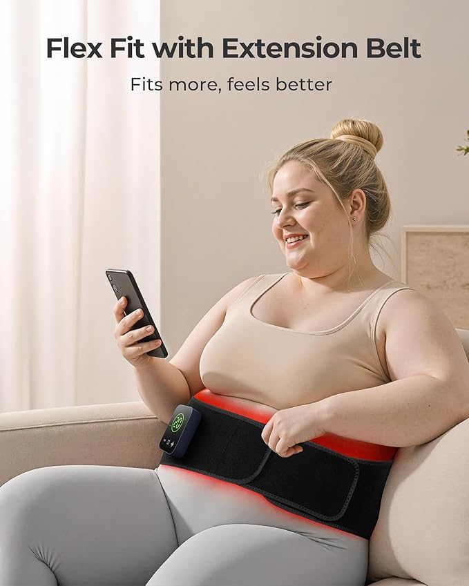 XASLA Red Light Therapy Belt, 660nm & 850nm Near Infrared Light Therapy for Body with Timer, 5000mAh Battery, Portable & Cordless, Red Light Therapy Wrap for Pain Relief, Improve Joint Inflammation