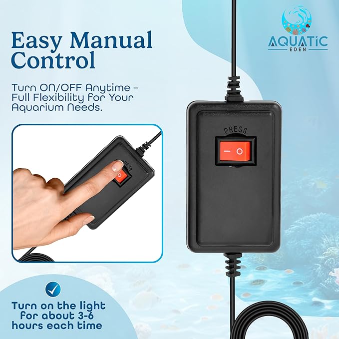 11W UV Sterilizer for Aquarium– UV-C Clean Light with a 9.84 ft Cord for Use in Filters, Sumps and Small Ponds |Clears Green Water, Removes Cloudiness & Promotes a Healthy Clear Tank for Fish & Plants