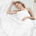 White Weighted Blanket for Adults 20lbs, 80"x87", King Size Cooling Heavy Throw Blanket for 130-220lbs, Microfiber Soft Thick Big Blankets Weighted Comforter Gift for Sleeping