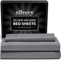 Silvery Silver Infused Bed Sheets Set - Ultra-Soft Temperature-Regulating Fabric with Self-Cleaning Technology™ That Stays Fresh 3X Longer for Hygienic Sleep