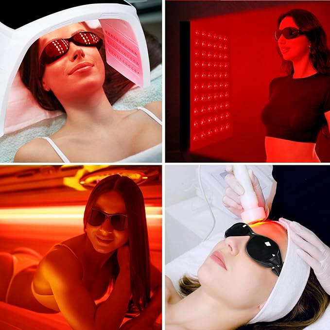 Professional Red Light Therapy Glasses,Eye Protection for Red Light Therapy and Tanning
