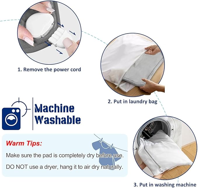 6 Heat & 4 Timer Weighted Heating Pad for Neck & Shoulder → Deep Muscle Pain Relief & Soothing Therapy for Upper Back, Machine Washable, Ideal for Men/Women(Dark Gray,SN-K)