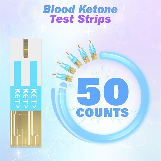 Medilax Blood Ketone Test Strips - 50 Count, Accurate Blood Keto Measurement for ketogenic Diet, Compatible with Medilax 2-1 Meter