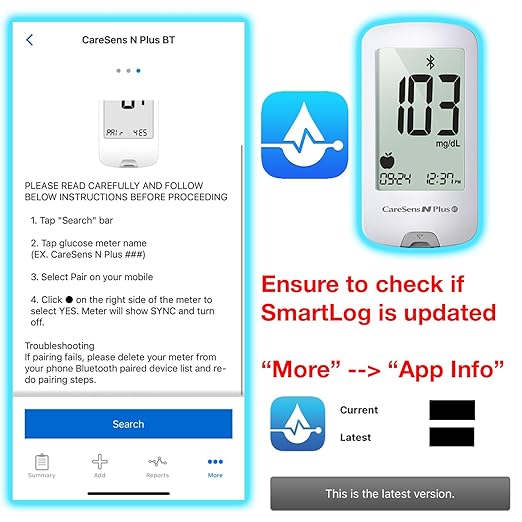 CareSens N Plus Bluetooth Blood Glucose Monitor Kit with 100 Blood Sugar Test Strips, 100 Lancets, 1 Blood Glucose Meter, 1 Lancing Device, Travel Case for Diabetes Testing Kit (Auto-Coding Glucometer kit with 1 Control Solution) for Personal Use