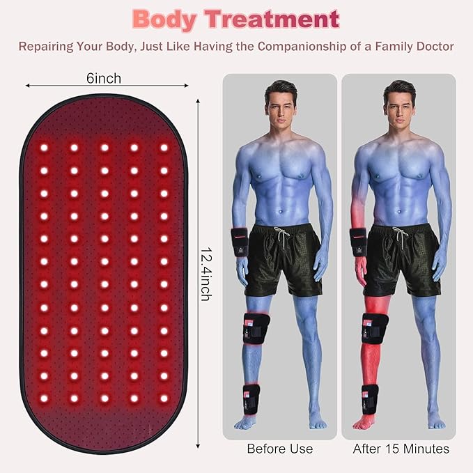 Red-Light-Therapy-for-Body,2025 Upgraded 4 Modes Near Infrared Light for Body Pain Relief,High-Efficiency Spherical Lamp Dual-Wave(660nm & 850nm) LEDs,Multi-Mode Customization (12" x 6")