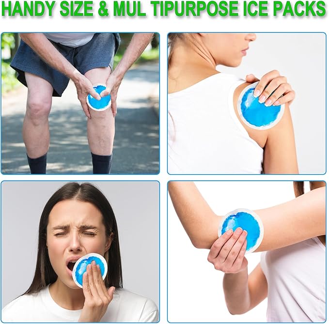 WORLD-BIO Reusable Ice Face Mask & Cooling Eye Mask - Cold Therapy Gel Pack for Puffy Eyes, Dark Circles Relief, Headache & Migraine Soothing - 3 Pcs Set with Adjustable Strap & Freezable Gel