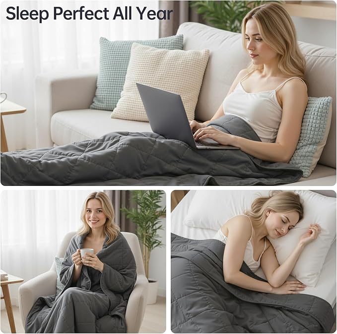 Weighted Blankets for Adults - 25lbs,78” x 85”Queen Size Heavy Blanket for Sleeping, Machine Washable, Soft and Breathable Cooling Blanket with Premium Glass Bead,All-Season