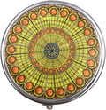 Round Medicine Box Portable Mini Metal Pill Case 2 inches Travel Little Pill Dispenser for Purse