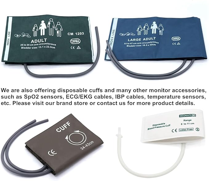 Blood Pressure Cuff with Different Size Tubes (Neonate(6~11cm), Green Nylon + 35cm Single Tube)