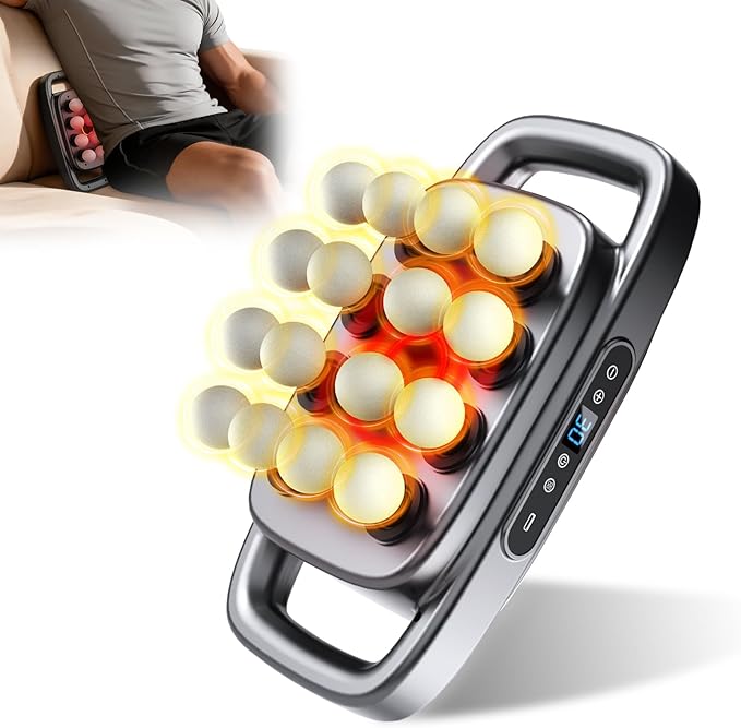 16 Head Massage Gun, 【2026 Upgrade】 12V Motor 60kg Deep Tissue Percussion Massager, 30 Intensity Levels & 3 Smart Modes Multi-Head Back Massager for Legs,Back,Arms,Waist Pain Relief