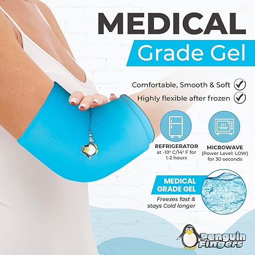 Elbow and Ankle Ice Pack for Injuries Reusable, Cold Warm Compression Sleeves for Arm, Ankle and Foot Pain Relief for Men, Women, Girls and Boys Tennis Elbow, Tendonitis, Non-Toxic, Latex Free
