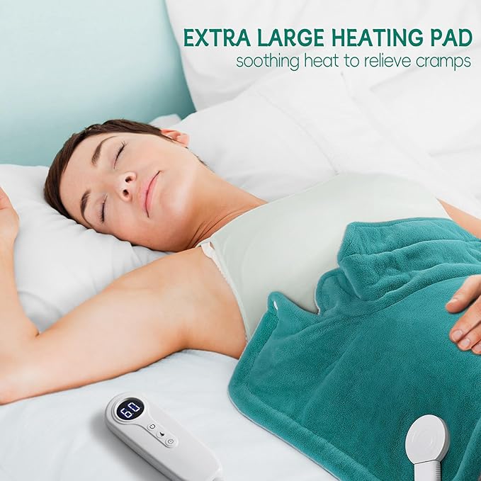 Mothers Day Gifts for Mom from Daughter Son, Neck Shoulder Heating Pad Gift for Wife, Fathers Day Dad Gifts, Electric Weighted Heat Pads for Back, Cramps and Leg, Gifts for Women Men Christmas