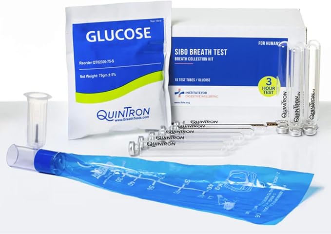 SIBO Breath Test Kit- At-Home Testing for Small Intestinal Bacterial Overgrowth - Hydrogen & Methane Detection - Lab Diagnostics - Results in 24-72 h