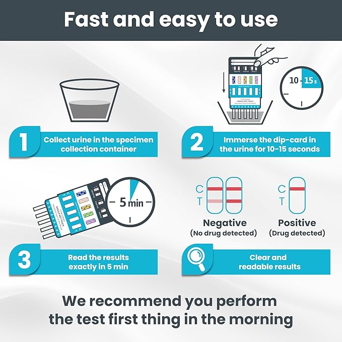 Exploro 5 Panel Drug Test Kit – At Home Urine Drug Test for THC, Cocaine, Opiates, Amphetamines & Benzodiazepines – Rapid & Accurate & Easy At Home Drug Testing Strips (Pack of 2)