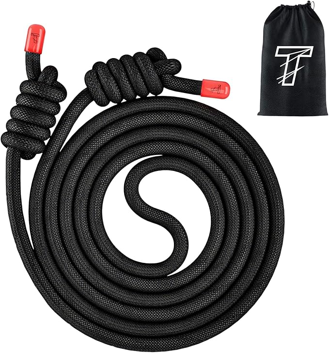 Flow Rope Exercise Jump Rope For Fitness, Working Out, Flow with 9 Ft Adjustable Double Woven Workout Rope For Men, Women, Beginners' Training – Indoor & Outdoor Cardio