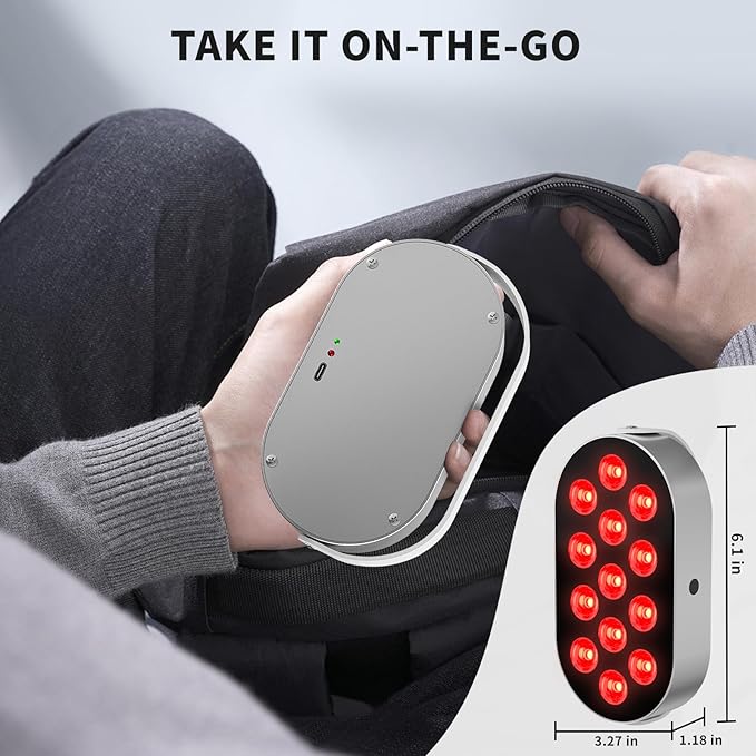 Red Light Therapy Box, 13pcs 2in1 LED with 660&850, Aluminum Alloy, Red Light Panel with Soft Belt, Rechargeable 5000mA (13 LEDs) Red Light Therapy Panel for Body