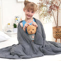 Weighted Blanket Kids 7lbs, 40"x60", Twin Size Cooling Heavy Throw Blanket for 60-90lbs, Microfiber Soft Thick Big Blankets Weighted Comforter Breathable Gift for Sleeping, Grey