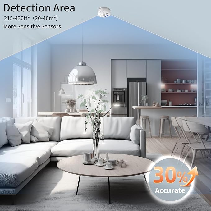 Carbon Monoxide Detectors, CO Detector Battery Powered, Carbon Monoxide Alarm with Sensitive CO Sensor, LCD Display and Sound Warning for Home, Bedroom, Kitchen
