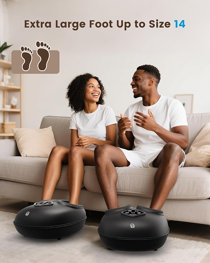 COMFIER Shiatsu Foot Massager with Heat, Electric Foot Massager for Neuropathy,Rolling Compression,Plantar Fasciitis Relief,Extra Large Foot Up to Size 14