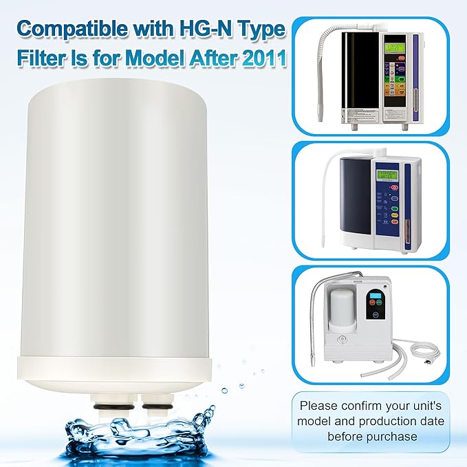 2 Pack Premium Grade Water Filter Replacement Compatible with HG-N Type Water Ionizer, Compatible with Enagic Kangen LeveLuk SD501, JrIV, KANGEN 8(Not Original Type Before 2010)