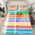 Math Bedding Set Twin Size for Boys Girls, Fraction and Percentage Bed Sheet Set Educational Learning Fitted Sheet Learning Time Bed Cover Bed Set 2Pcs (No TOP Sheet)