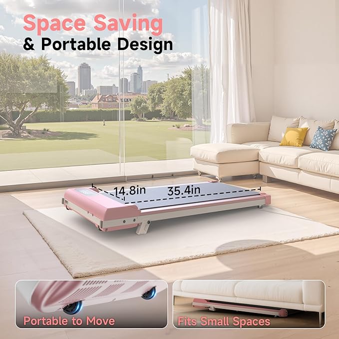 2 in 1 Walking Pad with Handle Bars, 8% Incline Foldable Treadmills for Home Office Ultra Quiet <40dB, 3.5 HP Portable Walking Jogging Running Machine with LED Display & Remote, 320+LB Capacity