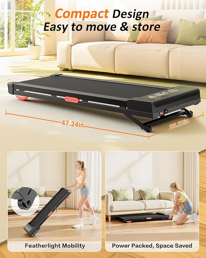 Treadmill with Auto Incline,12-Level Incline Walking Pad Treadmill with Handle Bar,3.0HP Quiet Under Desk 350 lbs Weight Capacity 2 in 1 Foldable Treadmills Walking LED Display for Home Office Gym