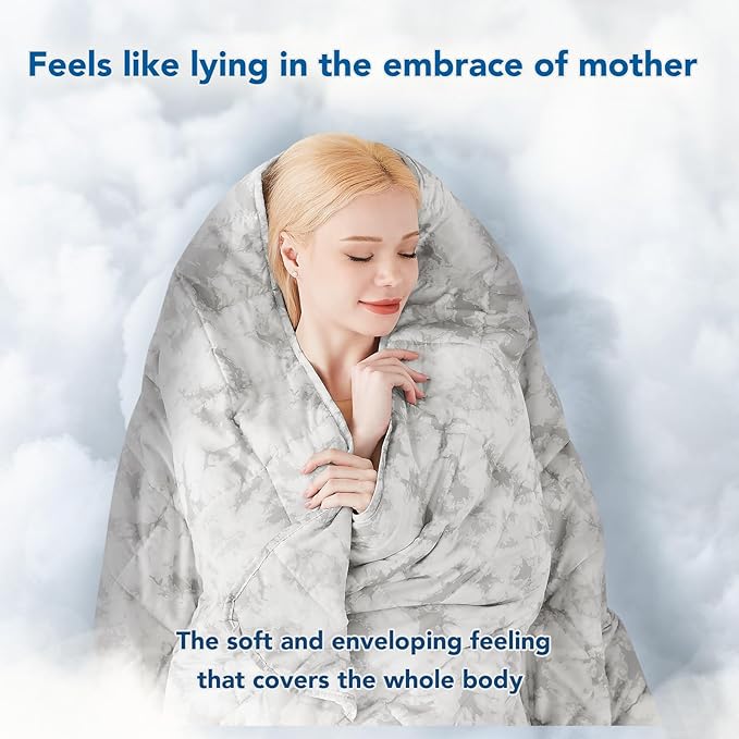 Topcee Weighted Blanket for Adults (15 lbs, 48" x 72") Twin Size Soft Cooling Heavy Blanket Sleeping, Apply to 130-160 lbs Body, Thick Breathable Blanket with Glass Bead, Easy Care