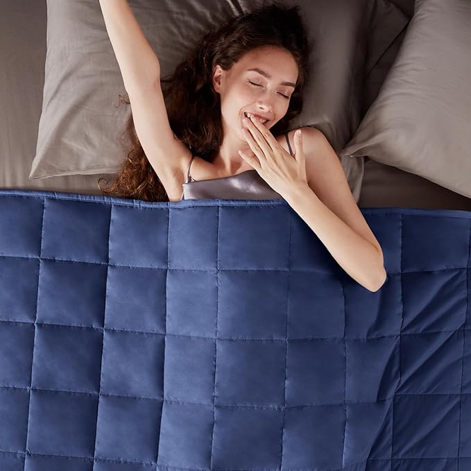 Weighted Blanket Kids(36"x48" 5lbs),Ultra Soft and Cozy Cooling Weighted Blanket Kids,Heavy Blanket with Machine Washable Soft Blanket, Blue