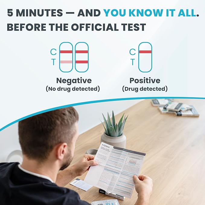 Exploro Marijuana Drug Test Kit (25 Pack) – THC Tests for Home – THC Drug Test Bulk Value