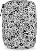 Grey Leopard Print Pill Case Everyday Travel, 7 Day Weekly Medicine Pill Box Compact Portable Pills Bottle Organizer with Zipper for Daily Vitamin Medicine Holder Bottle Organizers Bag