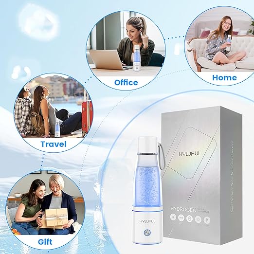 5000PPB Hydrogen Water Bottle, 3 in 1 Generator With SPE/PEM Electrolysis Technology, Water Ionizer Machine for Home, Office - White