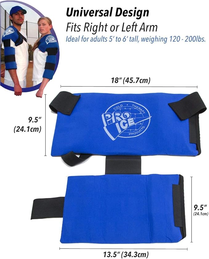 Pro Ice Shoulder Ice Pack Wrap - Elbow Ice Pack Wrap, Shoulder Ice Pack Wrap Rotator Cuff Cold Therapy + Ice Pack Inserts PI 200 & PI-201